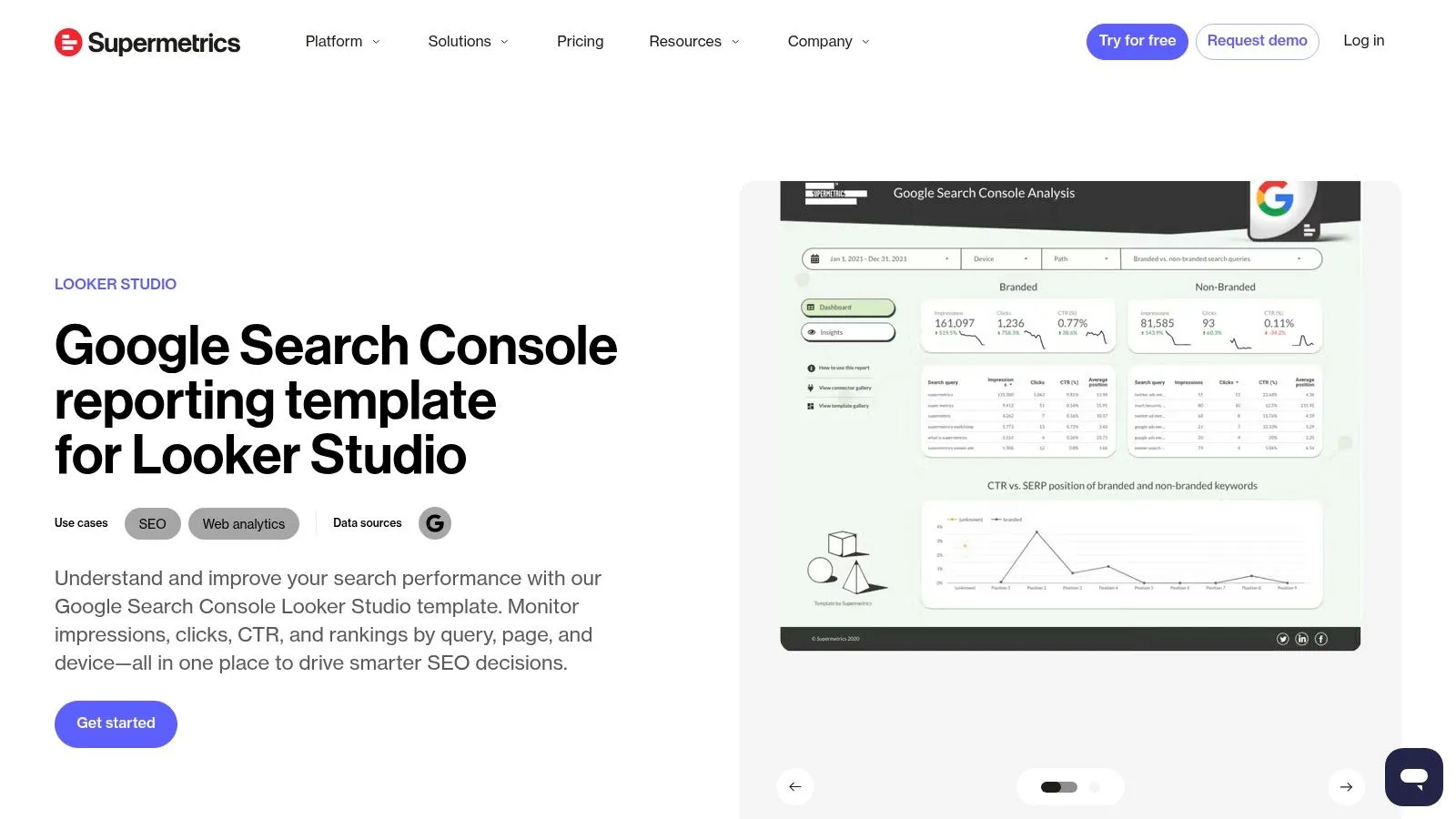 Supermetrics Google Search Console Template