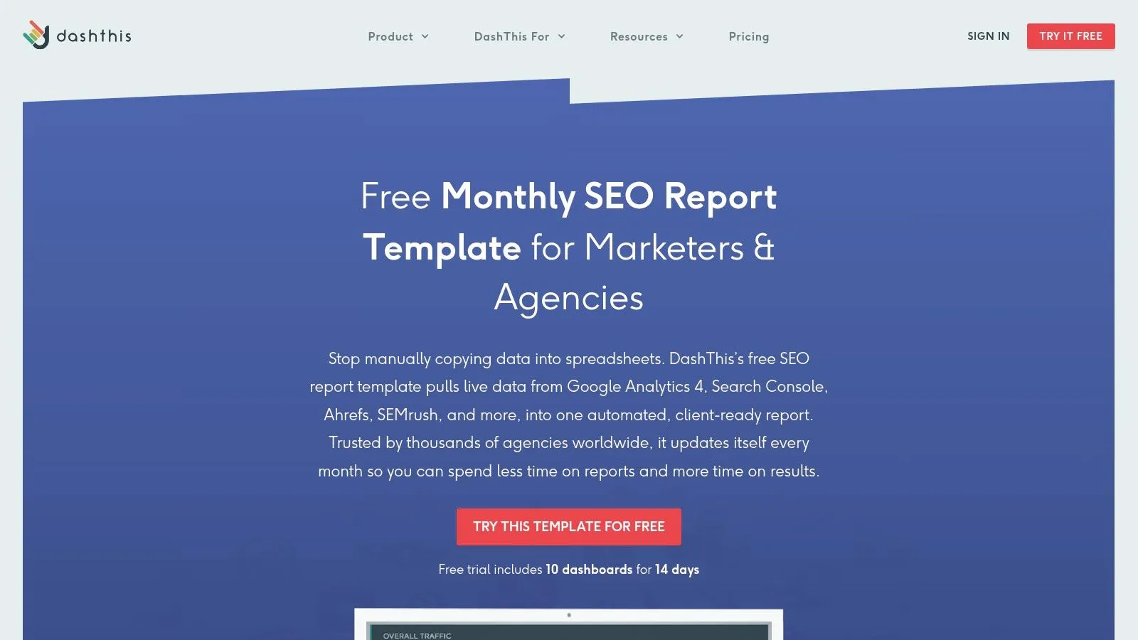 DashThis SEO Report Template